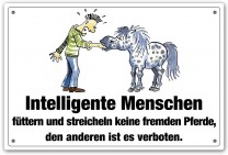 Comic Schilder - Warnschild: Füttern  & streicheln verboten...