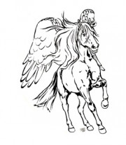 Auto Aufkleber Pegasus silber Großformat