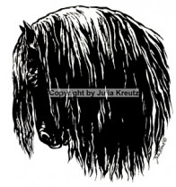 Auto Aufkleber Friesenkopf hell - Großformat schwarz