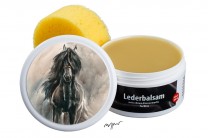 Zwekk© - Leder-Pflege-Set Leder-Balsam 250 ml Pferdemotiv Friesenpferd Gabke