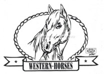 Auto Aufkleber Westernkopf (Lasso/Bordüre) schwarz Auto Aufkleber Westernkopf (Lasso/Bordüre) schwarz