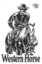 Auto Aufkleber Westernhorse Cowboy schwarz