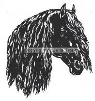 Auto Aufkleber Friesenpferdekopf rechts schwarz Auto Aufkleber Friesenpferdekopf rechts schwarz