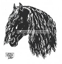 Auto Aufkleber Friesenpferdekopf links silber Auto Aufkleber Friesenpferdekopf links silber
