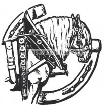 Auto Aufkleber Kaltblut mit Hufreisen rechts schwarz Auto Aufkleber Kaltblut mit Hufreisen rechts schwarz