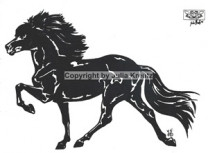 Auto Aufkleber Isländer Tölt links schwarz Großformat