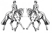 Auto Aufkleber Dressurreiterin Set silber