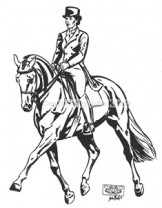 Auto Aufkleber Dressurreiterin silber Auto Aufkleber Dressurreiterin silber