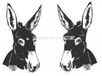 Auto Aufkleber Eselkopf Set schwarz Auto Aufkleber Eselkopf Set schwarz