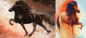 2 Pferdeposter - Kunstdrucke Islandpferde Blettur & Tölt