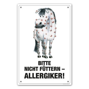 Comic Schilder - Warnschild : "Bitte nicht füttern - ALLERGIKER"