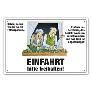 Comic Schilder - Schild "Einfahrt bitte freihalten!"