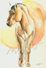 Pferdepostkarte - Kunstpostkarte Motiv Porle