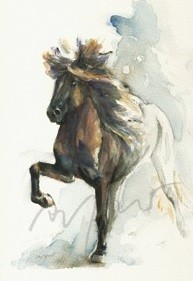 Pferdepostkarte - Kunstpostkarte Motiv Silas