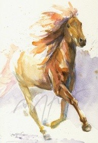 Pferdepostkarte - Kunstpostkarte Motiv Skyla