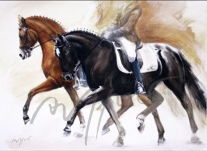 Pferdepostkarte Charly und Liquido - Thomas Aeffner