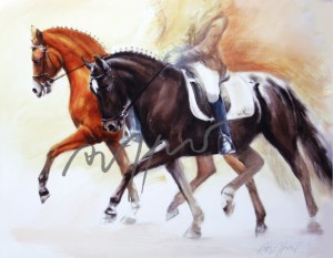 Pferdeposter - Kunstdruck Dressurpferde Charly & Liquido