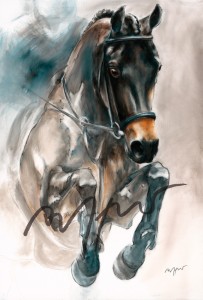 Pferdeposter - Kunstdruck 50 x 70 cm Springpferd Alexandro