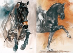 2 Pferdeposter Kunstdrucke 50 x 70 cm Motiv Alexandro & Winston