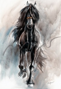 Pferdeposter - Kunstdruck Motiv Gabke