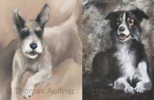 2 Hundeposter - Kunstdrucke Motiv Jack Russel & Border Collie