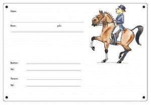 Comic Schilder - Boxenschild - Dressurpferd