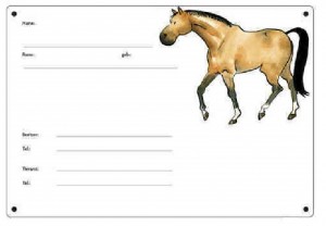 Comic Schilder - Boxenschild Warmblut