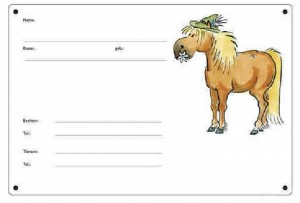 Comic Schilder - Boxenschild Motiv Haflinger