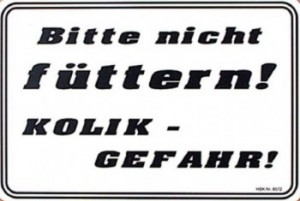 Koppelschild: Bitte nicht füttern ! - Kolik-Gefahr