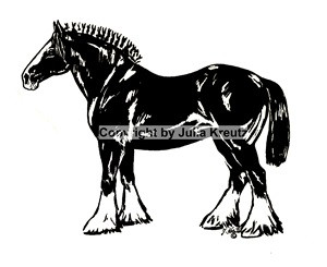 Auto Aufkleber Shire stehend silber Mittelformat