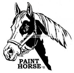 Auto Aufkleber Paint Horse-  silber Großformat
