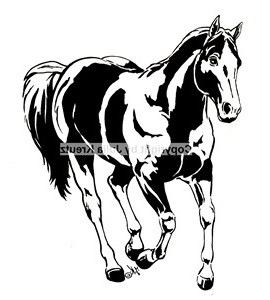 Auto Aufkleber Quarter galoppierend - schwarz Großformat rechts