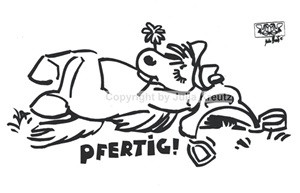 Auto Aufkleber Pfertig silber