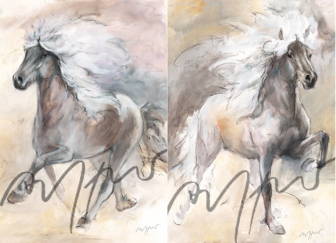 2 Pferdeposter - Kunstdrucke 50 x 70 cm Islandpferdemotiv Engill & Nett
