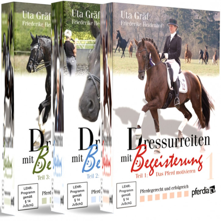 DVD Bundle Uta Gräf - Dressurreiten mit Begeisterung Teil 1 bis 3 (über 3,5 Stunden Laufzeit)
