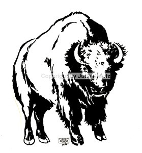 Auto Aufkleber Bison silber