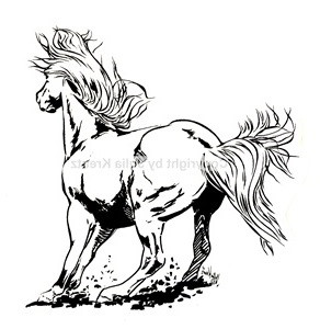 Auto Aufkleber Wild Horse - schwarz Großformat links