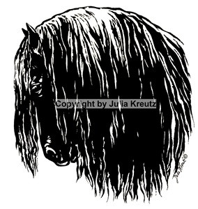 Auto Aufkleber Friesenkopf hell - Großformat schwarz