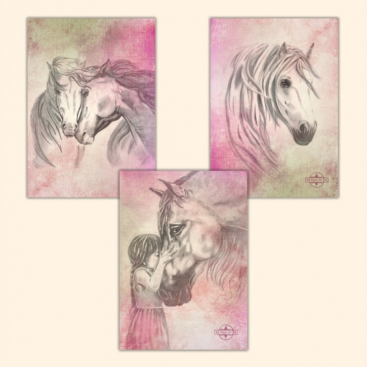 Posterset Pferdeliebe - Pepper Art