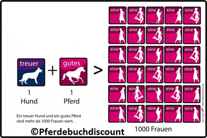 Kunststoffschild Frau: Ein treuer Hund und ein gutes Pferd...