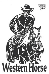Auto Aufkleber Westernhorse Cowboy silber