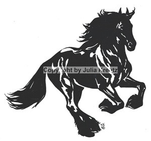 Auto Aufkleber Friese galoppierend rechts silber Großformat