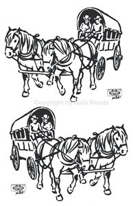 Auto Aufkleber Planwagen Set silber