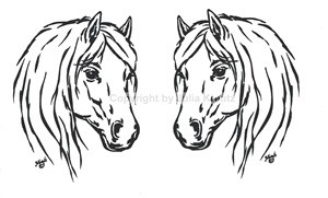 Auto Aufkleber Welshpony Set silber