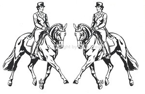 Auto Aufkleber Dressurreiterin Set silber