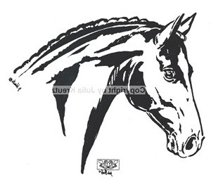 Auto Aufkleber Warmblutkopf schwarz Großformat rechts